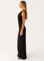 Heart Of Glass Satin Maxi Dress - Black - 图片 3