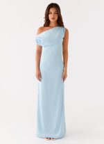 Heart Of Glass Satin Maxi Dress - Blue - 图片 4