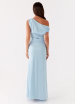 Heart Of Glass Satin Maxi Dress - Blue - 图片 3