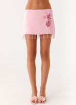 Heavenward Wrap Mini Skirt - Pink