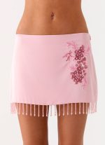 Heavenward Wrap Mini Skirt - Pink - 图片 6