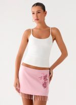 Heavenward Wrap Mini Skirt - Pink - 图片 4