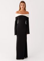 Hits Different Long Sleeve Maxi Dress - Black - 图片 2
