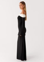 Hits Different Long Sleeve Maxi Dress - Black - 图片 3