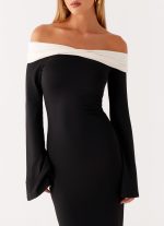 Hits Different Long Sleeve Maxi Dress - Black - 图片 6