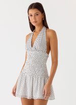 Holden Mini Dress - White Polkadot - 图片 6