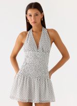 Holden Mini Dress - White Polkadot - 图片 8