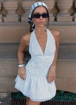 Holden Mini Dress - White Polkadot - 图片 4
