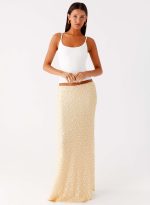 Honestly Sequin Maxi Skirt - Yellow