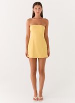Honey Bow Mini Dress - Yellow - 图片 6