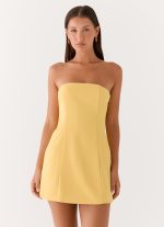 Honey Bow Mini Dress - Yellow - 图片 4