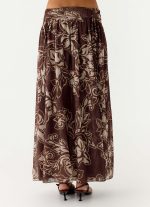 Hot Like Me Maxi Skirt - Espresso Meadow - 图片 3