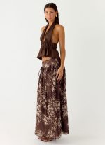 Hot Like Me Maxi Skirt - Espresso Meadow - 图片 6