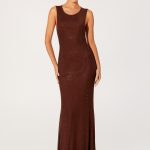 Hot Sequins Maxi Dress - Chocolate