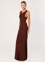 Hot Sequins Maxi Dress - Chocolate - 图片 2
