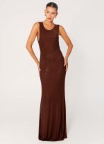 Hot Sequins Maxi Dress - Chocolate - 图片 4