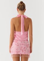 Iglesias Beaded Sequin Mini Skirt - Pink - 图片 3