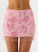 Iglesias Beaded Sequin Mini Skirt - Pink - 图片 7