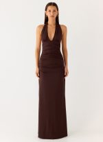Ilaria Halter Maxi Dress - Chocolate - 图片 4