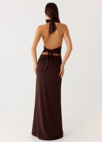 Ilaria Halter Maxi Dress - Chocolate - 图片 3