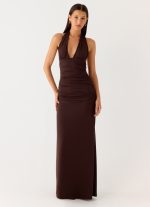 Ilaria Halter Maxi Dress - Chocolate - 图片 5