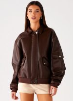 Indara Bomber Jacket - Chocolate - 图片 9