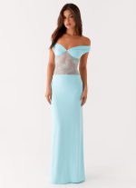 Infatuation Lace Maxi Dress - Turquoise