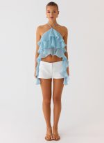 Inna Frill Halter Top - Aqua - 图片 2