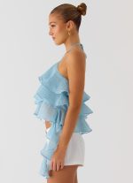 Inna Frill Halter Top - Aqua - 图片 4