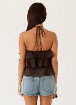 Inna Frill Halter Top - Chocolate - 图片 3