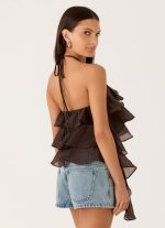 Inna Frill Halter Top - Chocolate - 图片 5