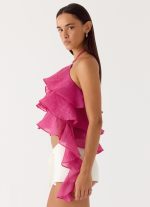 Inna Frill Halter Top - Fuchsia - 图片 2