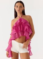 Inna Frill Halter Top - Fuchsia - 图片 5