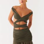 Ivy Whisper Mini Dress - Khaki