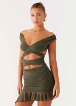 Ivy Whisper Mini Dress - Khaki - 图片 6