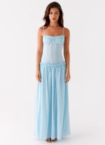 Jacinda Drop Waist Maxi Dress - Blue - 图片 2