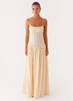 Jacinda Drop Waist Maxi Dress - Cream - 图片 2