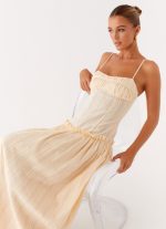 Jacinda Drop Waist Maxi Dress - Cream - 图片 5