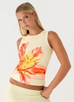 Jacqui Beaded Tank Top - Yellow