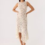 Janayia Midi Dress - Ivory