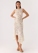 Janayia Midi Dress - Ivory