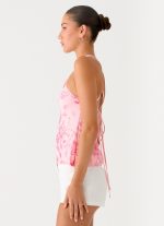 Janelle Beaded Halter Top - Pink - 图片 2
