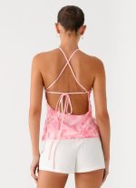 Janelle Beaded Halter Top - Pink - 图片 3