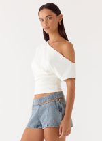 Janni Off Shoulder Top - White - 图片 3