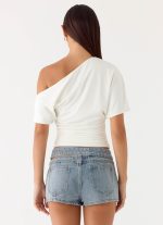Janni Off Shoulder Top - White - 图片 2