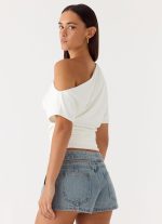 Janni Off Shoulder Top - White - 图片 5