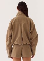 Jeremy Faux Suede Shorts - Taupe - 图片 5