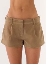 Jeremy Faux Suede Shorts - Taupe - 图片 3