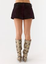 Jeremy Faux Suede Shorts - Black - 图片 3