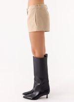 Jeremy Faux Suede Shorts - Cream - 图片 3